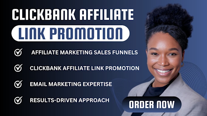 Gig Preview - Clickbank affiliate link promotion affiliate marketing sales funnel