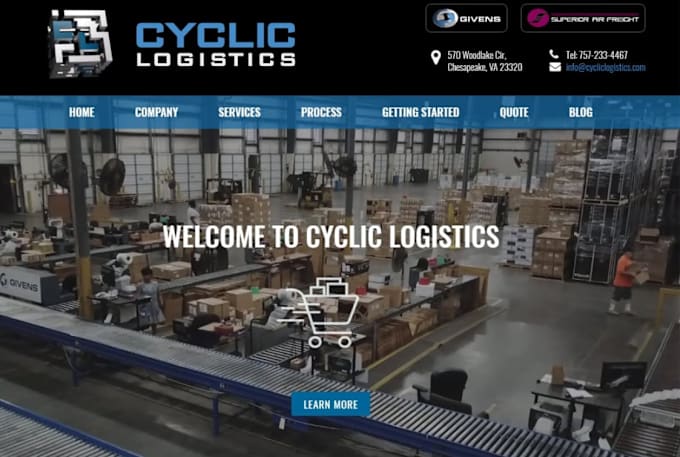 Gig Preview - Create logistics website, trucking, freight brokerage, courier website