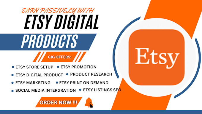 Gig Preview - Do etsy digital products design for etsy digital product store, etsy seo listing