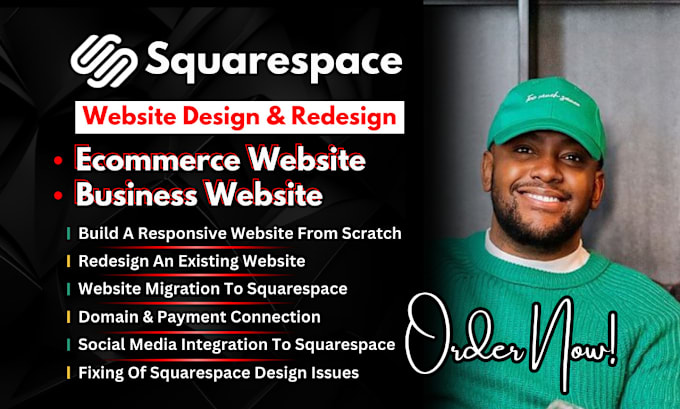 Gig Preview - Build squarespace website, squarespace website design, squarespace development