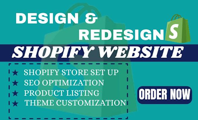 Gig Preview - Shopify website redesign, shopify wedsite design, shopify store design