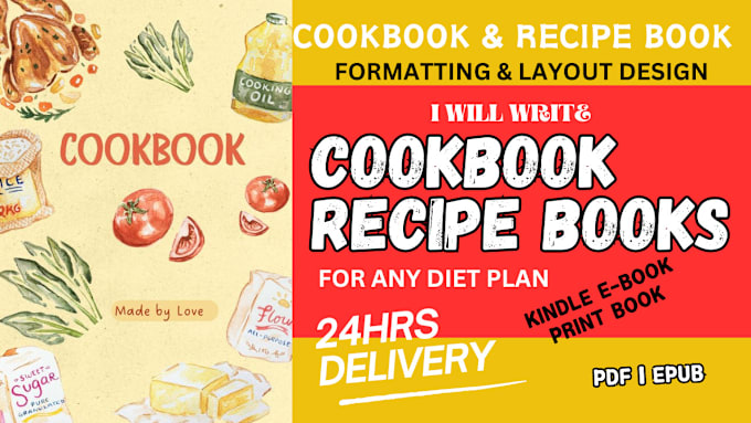 Bestseller - professionally do cookbook or recipe book design, kindle ebook formatting, meal