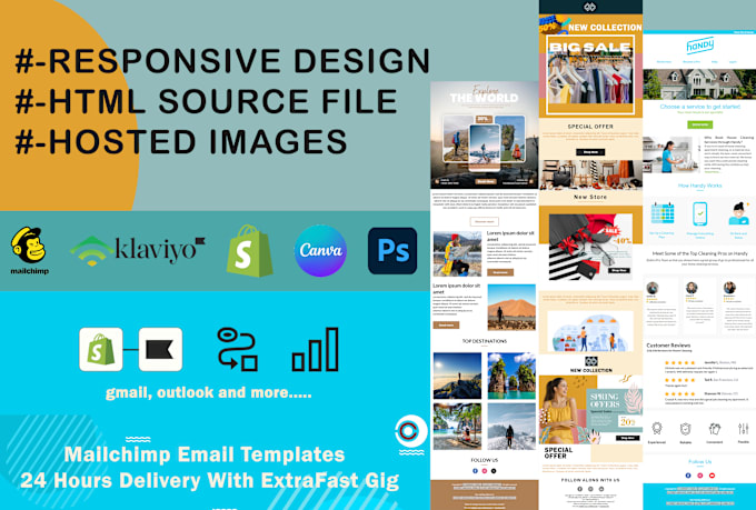 Bestseller - editable email template and mailchimp, newsletter template