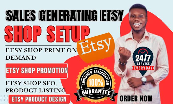 Gig Preview - Do etsy shop setup etsy product listing etsy SEO setup etsy print on demand etsy