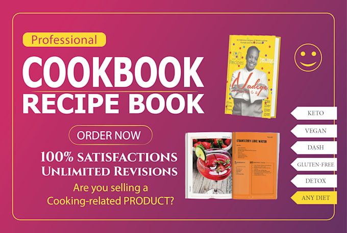 Gig Preview - Design your cookbook, ebook, or recipe book formatting, cookbook ghostwriter