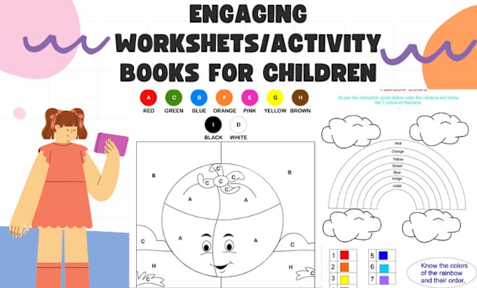 Gig Preview - Develop kids worksheets tracing activity workbooks kids story illustrations