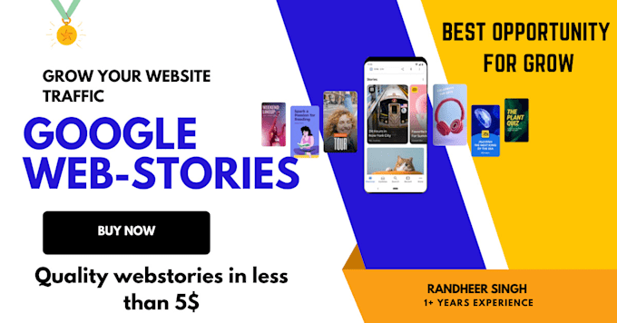 Gig Preview - Create web stories to increase traffic from google discover