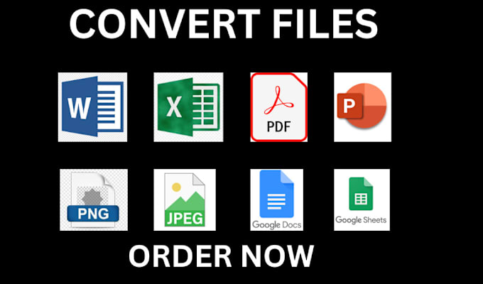 Gig Preview - Convert pdf to word, excel, google sheets, docs, jpeg, png, csv