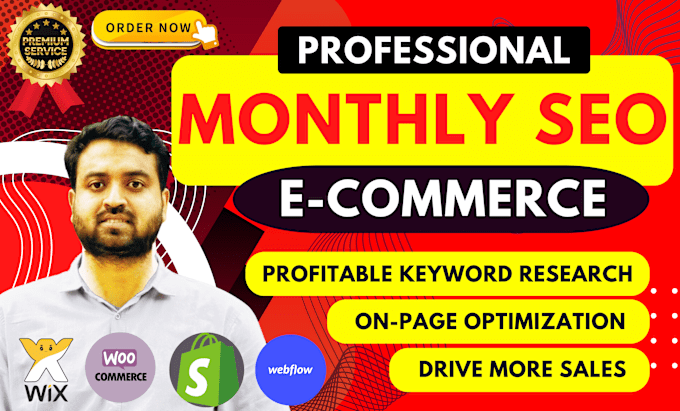 Gig Preview - Do monthly ecommerce seo to boost rank and sales for wix woocommerce shopify