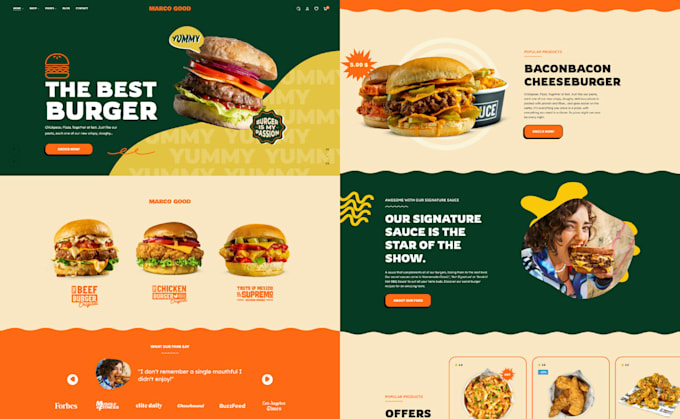 Gig Preview - Design virtual restaurant website for you brand