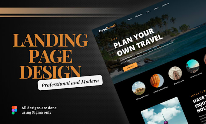 Gig Preview - Do professional and modern landing page design