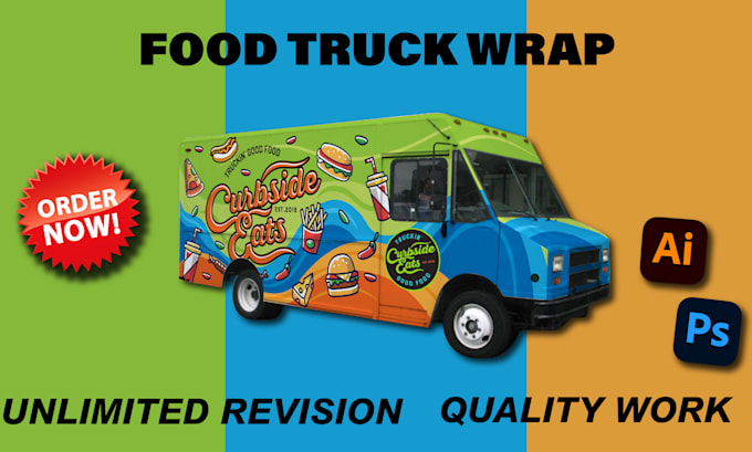 Gig Preview - Create a food truck wrap, trailer wrap, truck wrap design