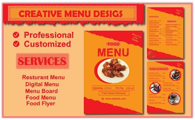 Gig Preview - Create menu design, restaurant menu, food menu, and digital menu