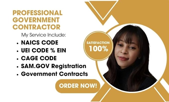 Gig Preview - Do courier cage code, naics code, uei for government  contracts on sam gov