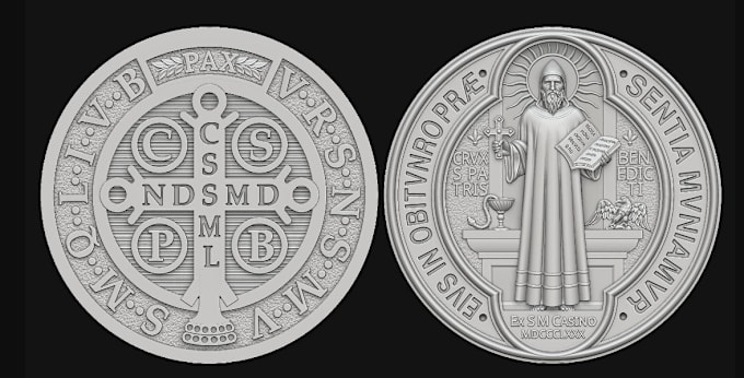 Gig Preview - Do 3d bas relief 3d cnc coin model cnc crypto coin 3d medallion printable coin