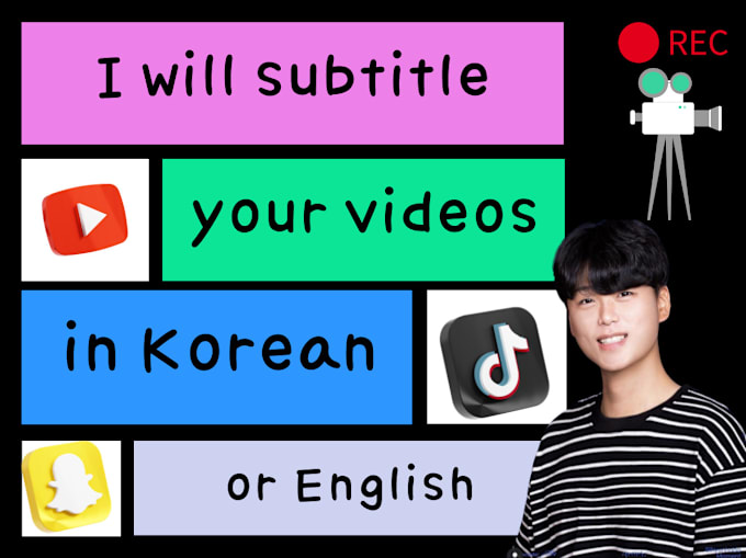 Gig Preview - Subtitle your videos in korean or english in 24h