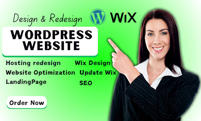 Gig Preview - Design wordpress website, redesign wix website modern wordpress business website