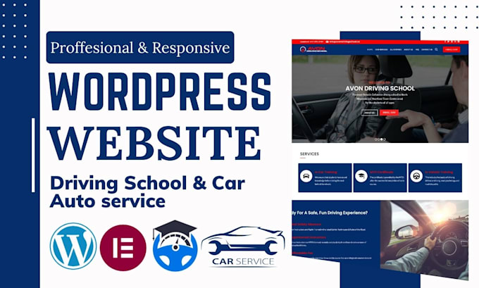 Gig Preview - Do a functional wordpress driving school car service website