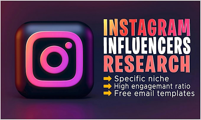 Gig Preview - Research best instagram, youtube influencers, email address, prospect list