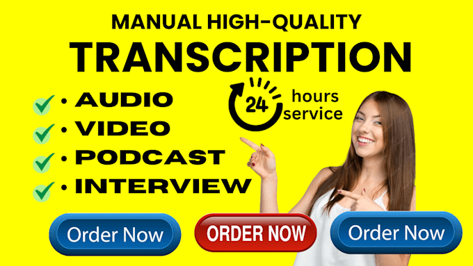 Gig Preview - Transcribe youtube videos, interviews, podcasts, audio and video transcription