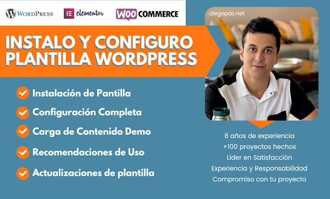 Gig Preview - Instalar wordpress,  plantilla y contenido demo