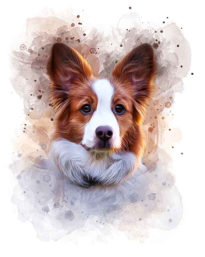 Gig Preview - Do perfect watercolor portrait for you pet, dog or cat painting