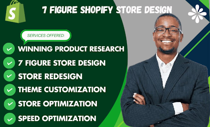 Gig Preview - Do shopify store design, store redesign, shopify website design development