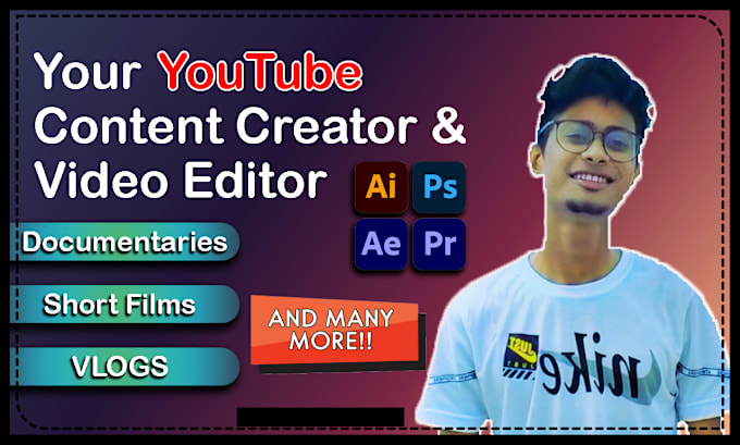 Gig Preview - Be your youtube video content creator and video editor