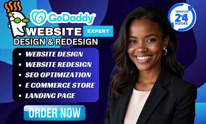 Gig Preview - Godaddy website design godaddy website redesign godaddy