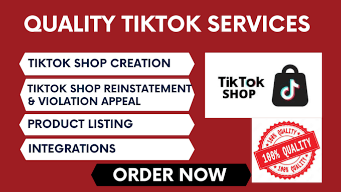 Gig Preview - Create tiktok shop, write an appeal for tiktok shop suspension and reinstatement