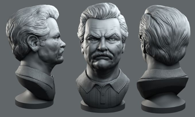 Gig Preview - Sculpt bust model 3d head, 3d bust, 3d anime style, 3d face stylized character