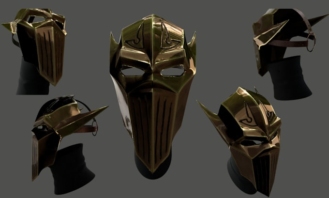 Gig Preview - Sculpt 3d helmet cosplay 3d mask model oni mask 3d helmet design for 3d printing