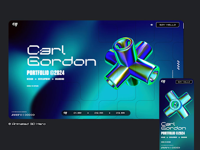 Gig Preview - Design 3d animated website, lottie animation, 3d spline animation, webflow