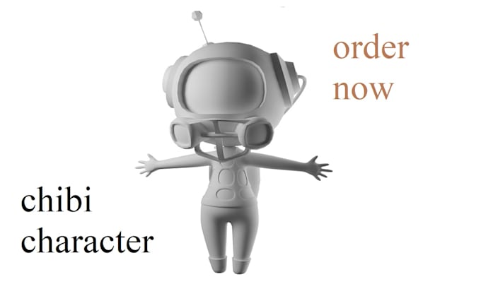 Gig Preview - Model a cute character for print and animation 3d chibi