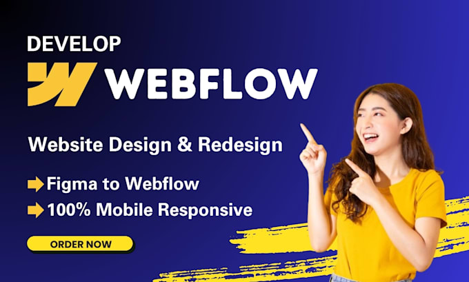 Gig Preview - Develop design redesign webflow website convert figma to webflow