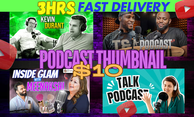 Gig Preview - Provide professional podcast thumbnails and youtube covers