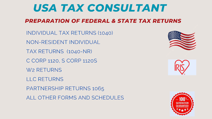 Gig Preview - Prepare and e file USA tax returns for personal, llc and corporate