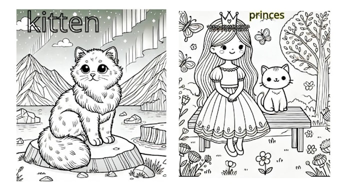 Gig Preview - Draw and design children coloring book pages and worksheets