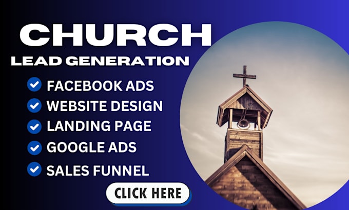 Gig Preview - Generate church leads church landing page facebook ads instagram ads tiktok ads