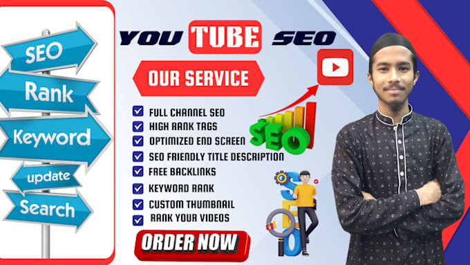 Gig Preview - Do expert youtube SEO optimizations for channel and videos