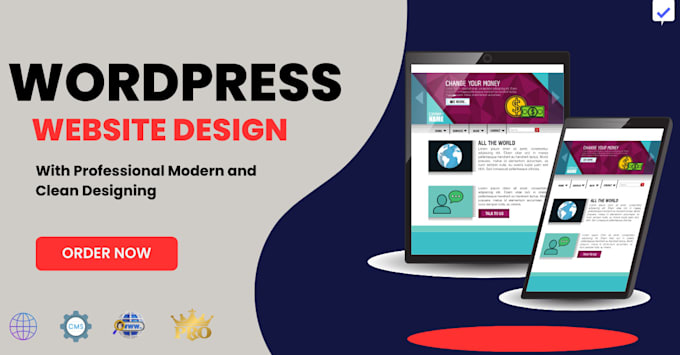 Gig Preview - Create modern, professional and responsive  website design in wordpress with seo