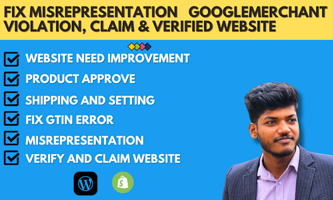 Gig Preview - Solve the google merchant centre suspension, misrepresentation,and claim website