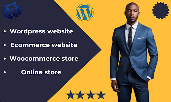 Gig Preview - Wordpress website development, ecommerce website design,woocommerce online store