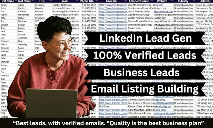 Gig Preview - Linkedin lead generation, email list building, lead generation b2b lead gen