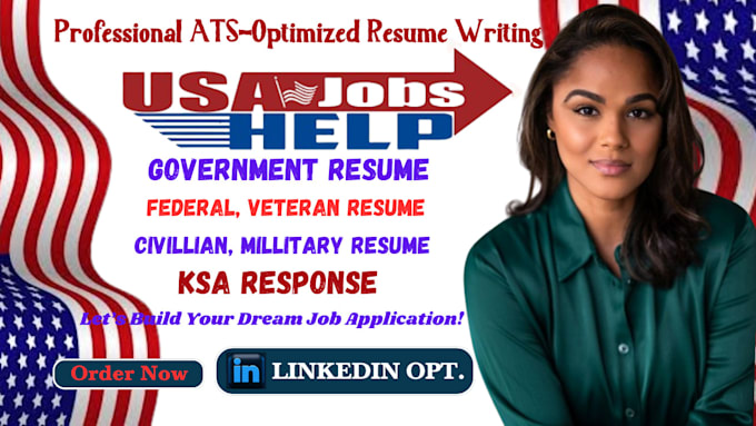 Gig Preview - Write federal resume, usajobs, military, ksa response, veteran resume