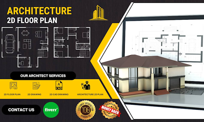 Gig Preview - Design autocad 2d floor plan architectural floor plan