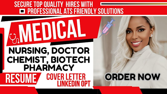 Gig Preview - Write optimized resumes for healthcare, medical, nursing, rn, emt, and clinic