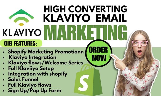 Gig Preview - Setup klaviyo email marketing flows for shopify ecommerce and sms marketing