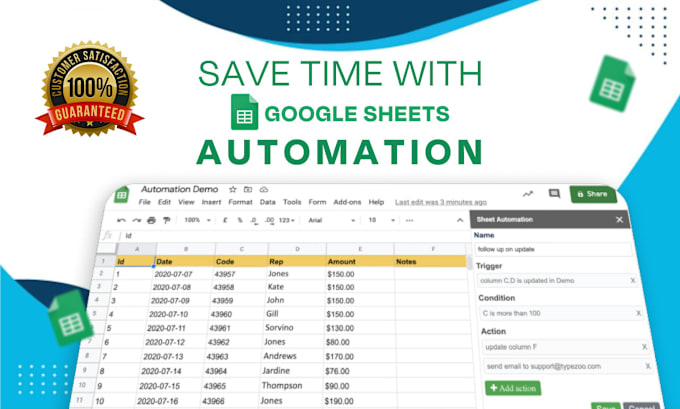 Gig Preview - Set up google sheets automation using scripts