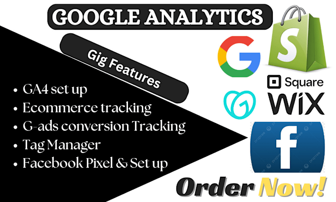 Gig Preview - Setup fb pixel google analytics 4 ecommerce tracking ads conversion tracking